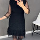 🔥Solange der Vorrat reicht 49 % Rabatt!🎉Damenkleid mit Rundhalsausschnitt und einfarbigem Strass