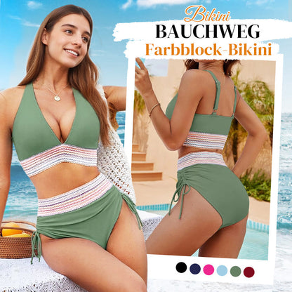 🔥2026  💥Hoch taillierte Bikini-Sets mit Bauchkontrolle und Farbblock-Design👙