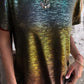 🔥50% Rabatt🛍️ Hot Stamping Rundhals-Kurzarm-T-Shirt mit V-Ausschnitt