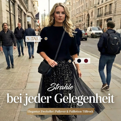 ⏳Zeitlich begrenzt 50% Rabatt💥Sparkle-Top und Tüllrock für Damen