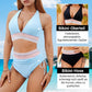 🔥2026  💥Hoch taillierte Bikini-Sets mit Bauchkontrolle und Farbblock-Design👙