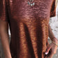 🔥50% Rabatt🛍️ Hot Stamping Rundhals-Kurzarm-T-Shirt mit V-Ausschnitt