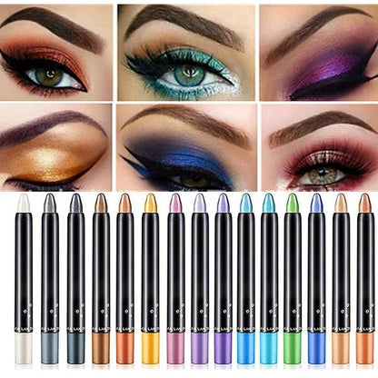 💥Vente chaude - 49 % de réduction💥Stylo fard à paupières surligneur 15 couleurs Stylo eyeliner maquillage des yeux à paillettes imperméable 