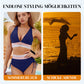 🔥2026  💥Hoch taillierte Bikini-Sets mit Bauchkontrolle und Farbblock-Design👙