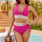 🔥2026  💥Hoch taillierte Bikini-Sets mit Bauchkontrolle und Farbblock-Design👙