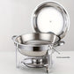 🧑‍🍳Michelin-Kochempfehlung✨️5-Liter-Warmhalteplatte aus Edelstahl mit Brennstoffrost und Speisenwärmer
