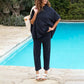 💫Vente chaude d'été💃Ensemble de pantalons larges à manches 3/4 pour femme 