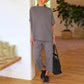 💫Vente chaude d'été💃Ensemble de pantalons larges à manches 3/4 pour femme 