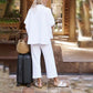 💫Vente chaude d'été💃Ensemble de pantalons larges à manches 3/4 pour femme 