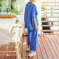 💫Vente chaude d'été💃Ensemble de pantalons larges à manches 3/4 pour femme 