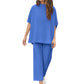 💫Vente chaude d'été💃Ensemble de pantalons larges à manches 3/4 pour femme 