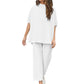 💫Vente chaude d'été💃Ensemble de pantalons larges à manches 3/4 pour femme 