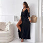 🔥 Heißer Verkauf 55% OFF💯Elegantes, sexy Kleid mit V-Ausschnitt und Seitenschlitz für Damen