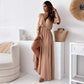 🔥 Heißer Verkauf 55% OFF💯Elegantes, sexy Kleid mit V-Ausschnitt und Seitenschlitz für Damen