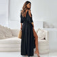 🔥 Heißer Verkauf 55% OFF💯Elegantes, sexy Kleid mit V-Ausschnitt und Seitenschlitz für Damen