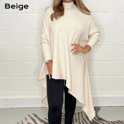 🔥Hot Sales - 49% OFF🔥Women's Casual Knit Solid Irregular Turtleneck Sweater