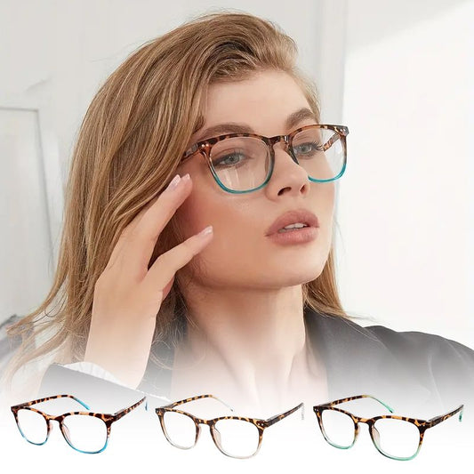 Lunettes de lecture sexy à imprimé léopard et dégradé anti-lumière bleue pour femmes 