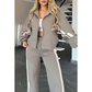 🎁Ensemble deux pièces pour femme :✨ Veste rayée 2 pièces avec fermeture éclair et pantalon décontracté🌸