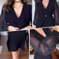 🥰👗Nouvelle année, nouveaux vêtements🥰Robe élégante en maille à col en V et manches longues lanterne pour femme
