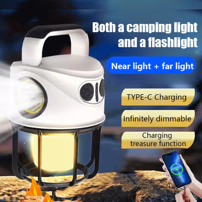 Lanterne de camping solaire à LED rechargeable pour l'extérieur