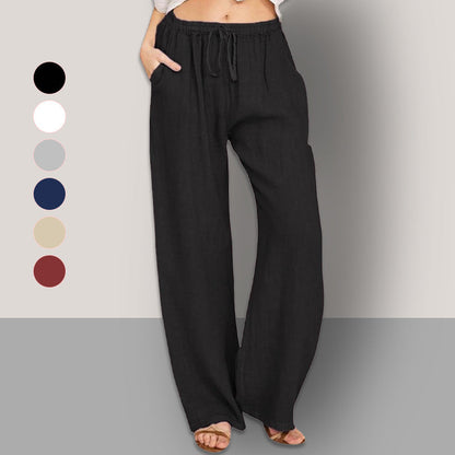 🌸Pantalon d'été large en coton et lin pour femme😍