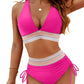💃Urlaubsangebot 50 % RABATT💃Bikini-Sets mit hoher Taille und Bauchkontrolle in Farbblock-Optik