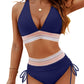 💃Urlaubsangebot 50 % RABATT💃Bikini-Sets mit hoher Taille und Bauchkontrolle in Farbblock-Optik