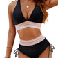 💃Urlaubsangebot 50 % RABATT💃Bikini-Sets mit hoher Taille und Bauchkontrolle in Farbblock-Optik