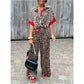 56% RABATT💐 2-teiliges Damen-Outfit mit Leopardenmuster, Button-Down-Hemd und Hose mit weitem Bein