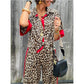 56% RABATT💐 2-teiliges Damen-Outfit mit Leopardenmuster, Button-Down-Hemd und Hose mit weitem Bein