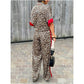 56% RABATT💐 2-teiliges Damen-Outfit mit Leopardenmuster, Button-Down-Hemd und Hose mit weitem Bein