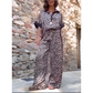 56% RABATT💐 2-teiliges Damen-Outfit mit Leopardenmuster, Button-Down-Hemd und Hose mit weitem Bein