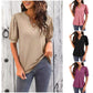T-shirt élégant à manches courtes bouffantes et col en V pour femme