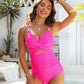 👙 Heißer Verkauf 50 % Rabatt🩱 Einteiliger Badeanzug mit Metalldekor-Netz-Patchwork