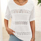 🌺Élégant. Respirant. Polyvalent – votre favori de l'été pour toutes les occasions. 🌷Pull femme à manches courtes et col rond, effet ajouré et crocheté.