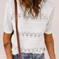 🌺Élégant. Respirant. Polyvalent – votre favori de l'été pour toutes les occasions. 🌷Pull femme à manches courtes et col rond, effet ajouré et crocheté.