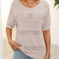 🌺Élégant. Respirant. Polyvalent – votre favori de l'été pour toutes les occasions. 🌷Pull femme à manches courtes et col rond, effet ajouré et crocheté.
