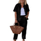 ☀️Ensemble chemise à manches courtes et pantalon ample en coton et lin🩳