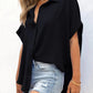 🔥Vente chaude 50% de réduction🔥Chemise décontractée à manches courtes et ourlet fendu pour femme, couleur unie