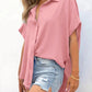 🔥Vente chaude 50% de réduction🔥Chemise décontractée à manches courtes et ourlet fendu pour femme, couleur unie
