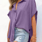 🔥Vente chaude 50% de réduction🔥Chemise décontractée à manches courtes et ourlet fendu pour femme, couleur unie