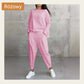 🔥Offre été🔥 Ensemble 2 pièces avec haut à manches longues et pantalon col rond