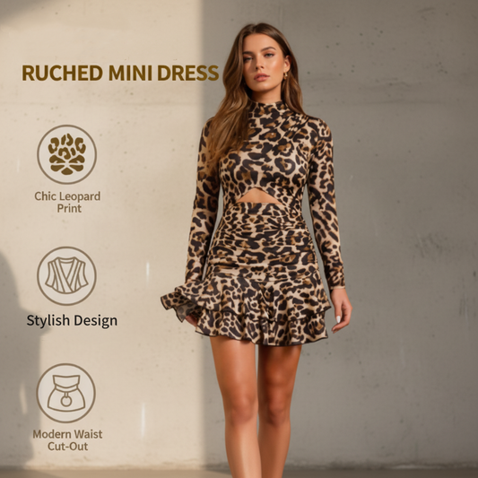 ✨ 50% Rabatt (Neuzugangsangebot)! Damen-Rock mit Leopardenmuster und Rüschen – sanft und wild