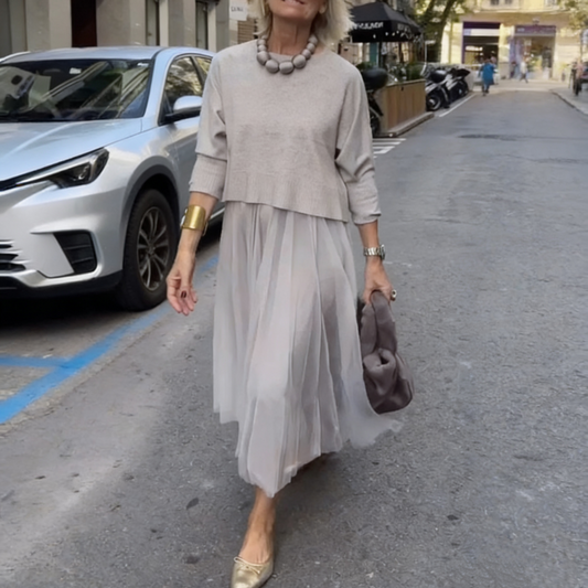 Damen Langarmoberteile & Ärmelloses Kleid 2-teiliger Satz