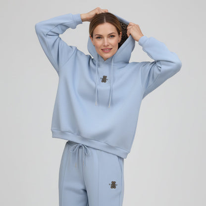 Lässiges Damen-Set aus Kapuzen-Sweatshirt und Jogginghose mit Leopardenmuster-Futter 【KAUFEN SIE 2  KOSTENLOSEN VERSAND】