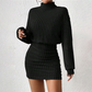 Damen Strick Bodycon Kleid