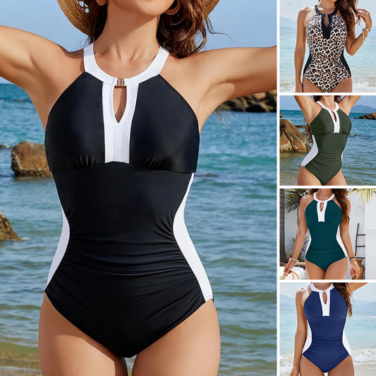💕 LETZTER TAG AKTION – 50 % RABATT 💕Figurformender, einteiliger Badeanzug mit Schlüsselloch-Zierausschnitt